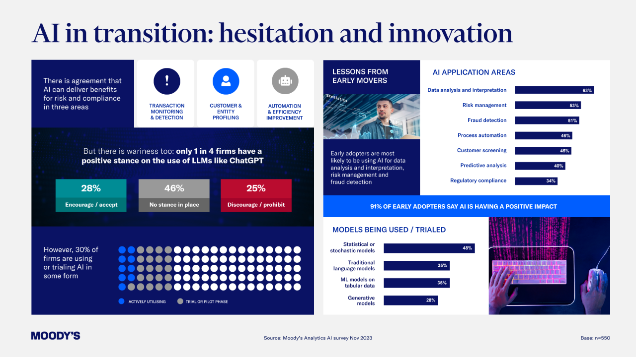 AI in transition: hesitation and innovation infographic